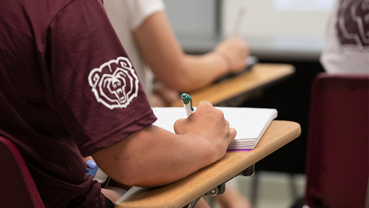 student studying