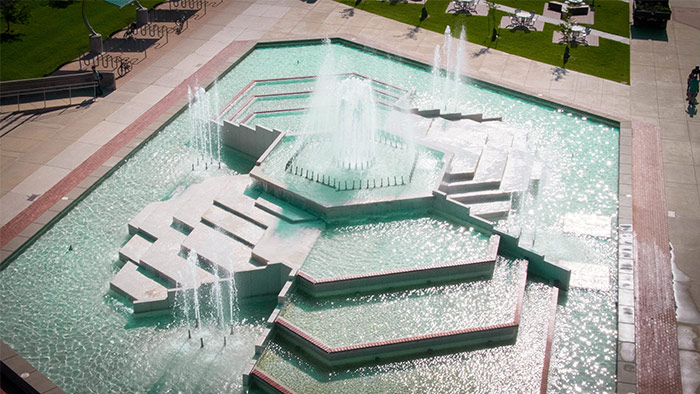 Hammons Fountain aerial shot