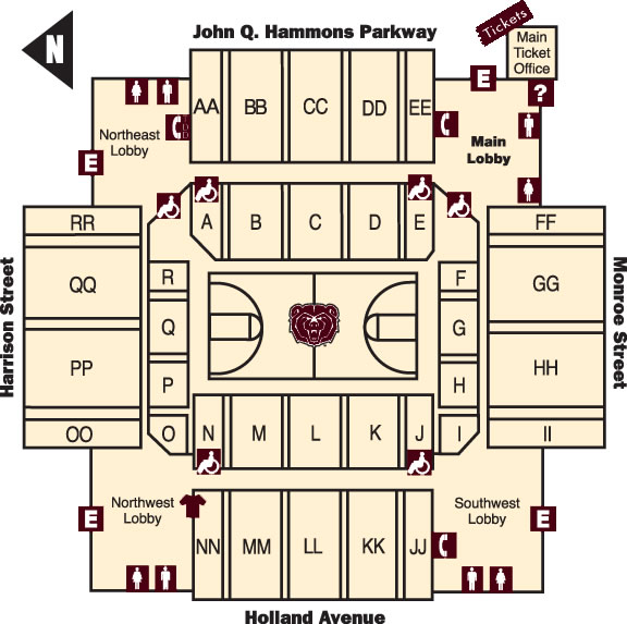 Hammons Student Center seating chart