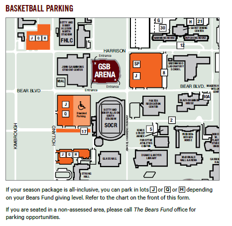 Great Southern Bank Arena and Hammons Student Center parking
